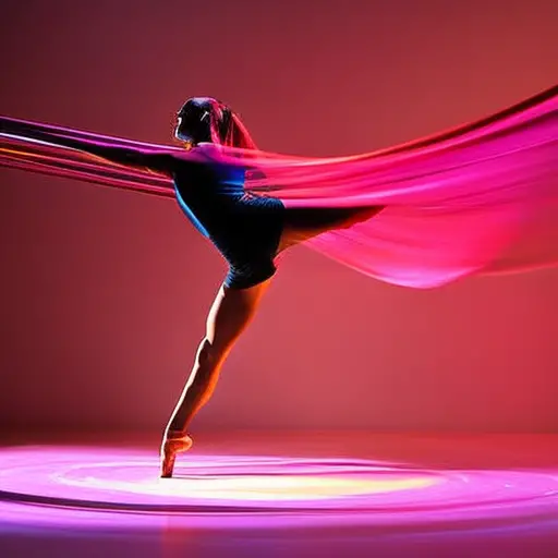 An image capturing the essence of experimental choreography by depicting a dancer contorting their body into unconventional shapes, surrounded by vibrant streaks of light, showcasing the sheer dynamism and boundary-pushing nature of this art form