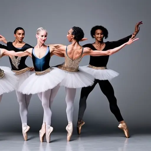 An image capturing the harmonious convergence of ballet and modern dance, showcasing Twyla Tharp's visionary fusion