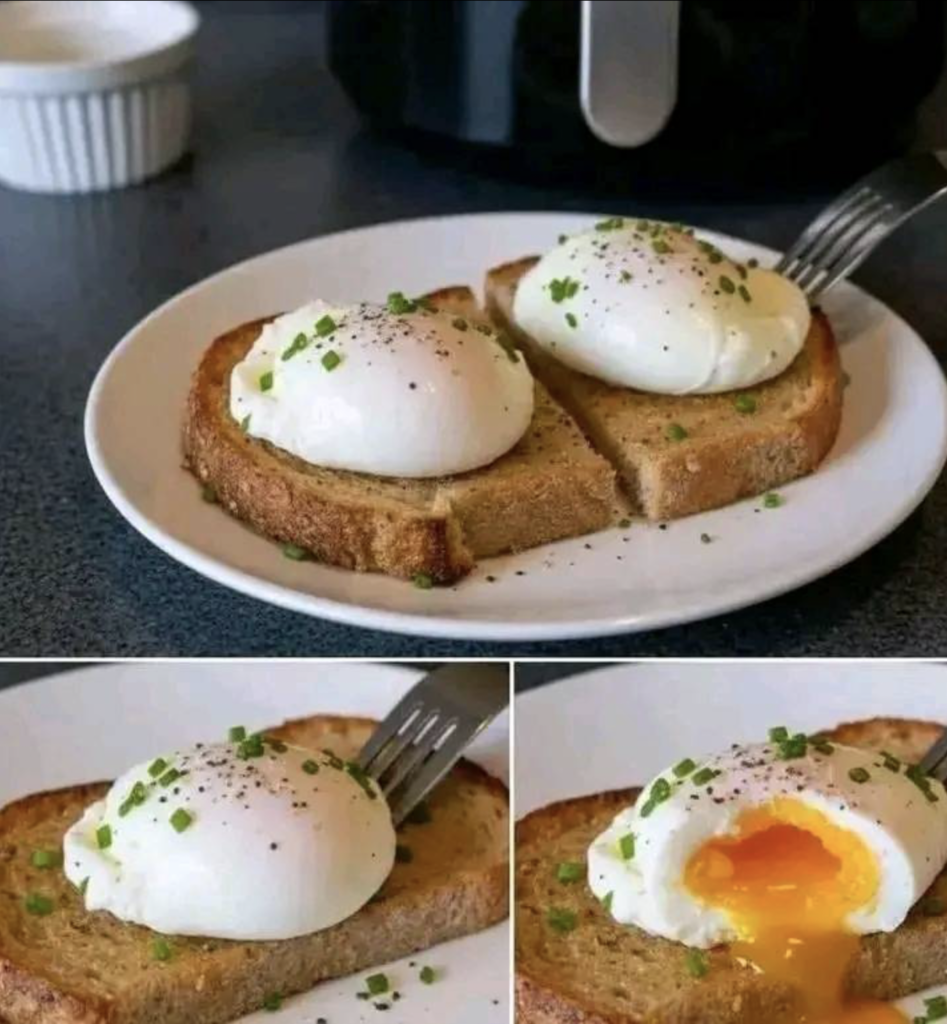 AIR FRYER POACHED EGGS by Amelia