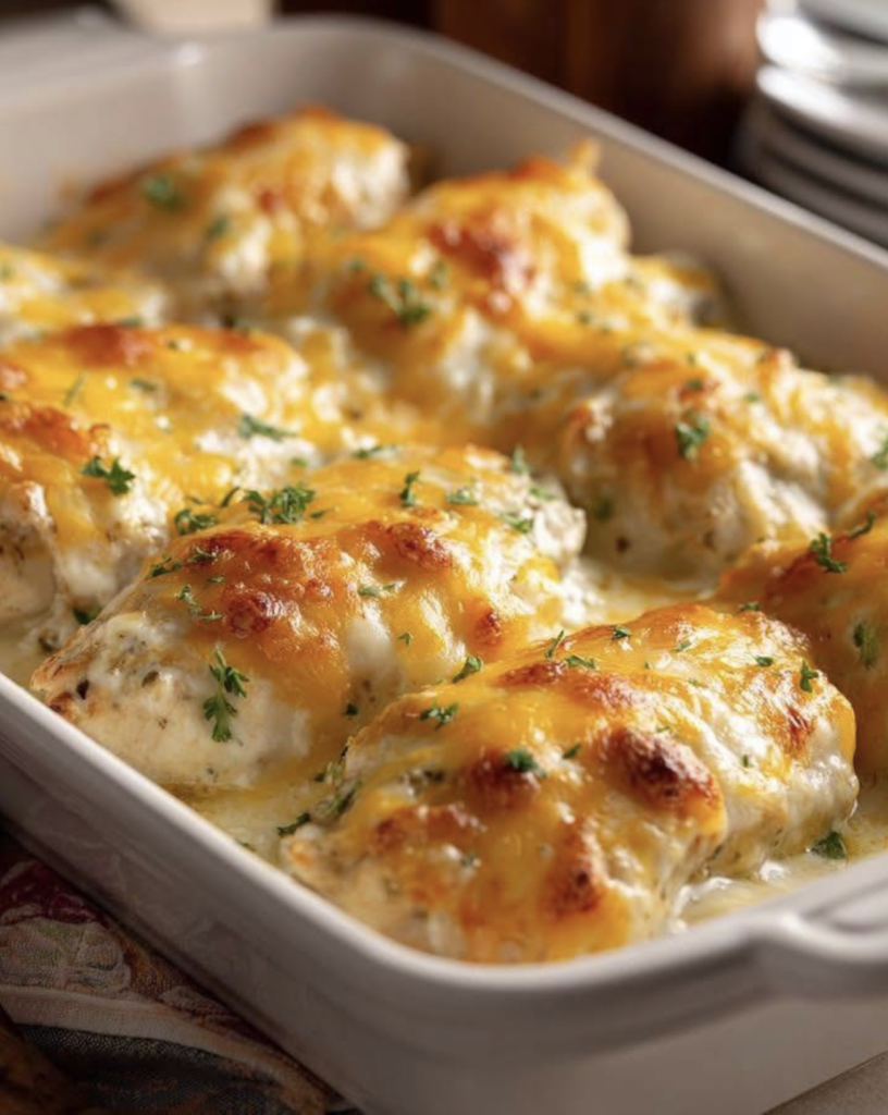 One-Pan Weeknight Winner: Creamy 4-Ingredient Ranch Chicken Bake That Tastes Like Comfort in Every Bite