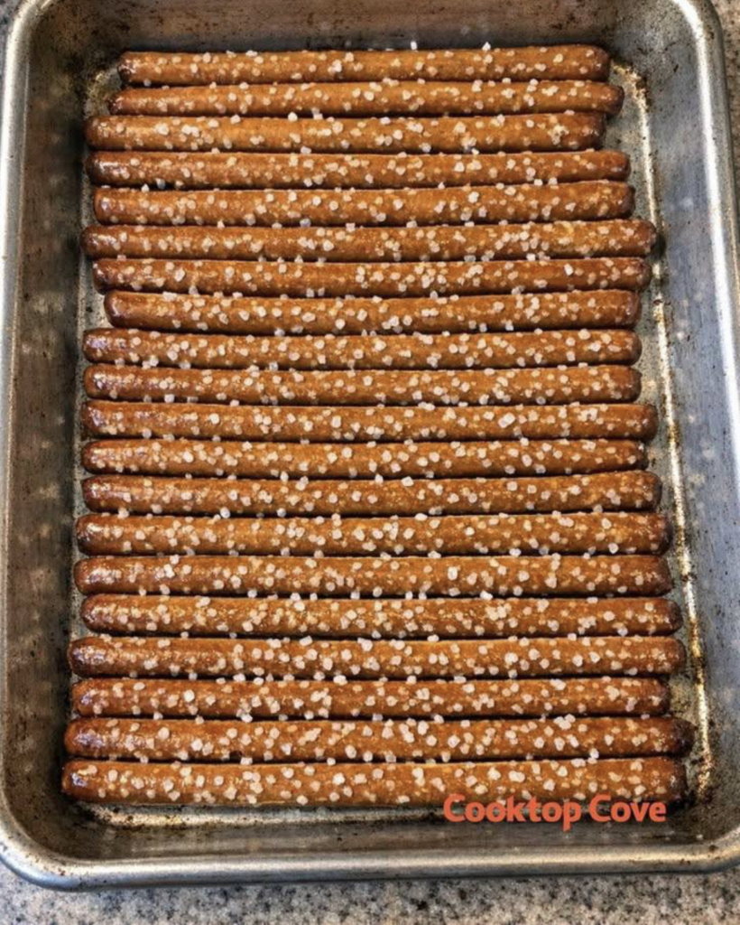 Toss whole unbroken hard pretzel rods in the sheet pan and 4 additional ingredients to get a dish so delicious your friends will be begging for more!
