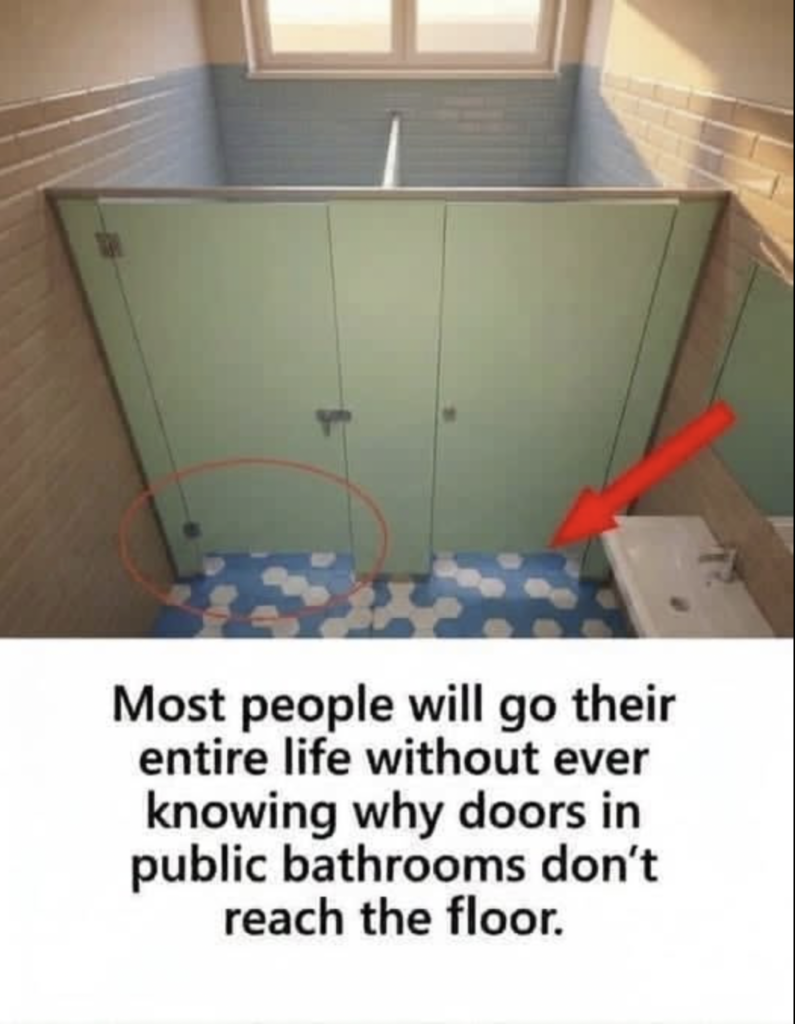Why Public Restroom Stall Doors Have Gaps at the Bottom