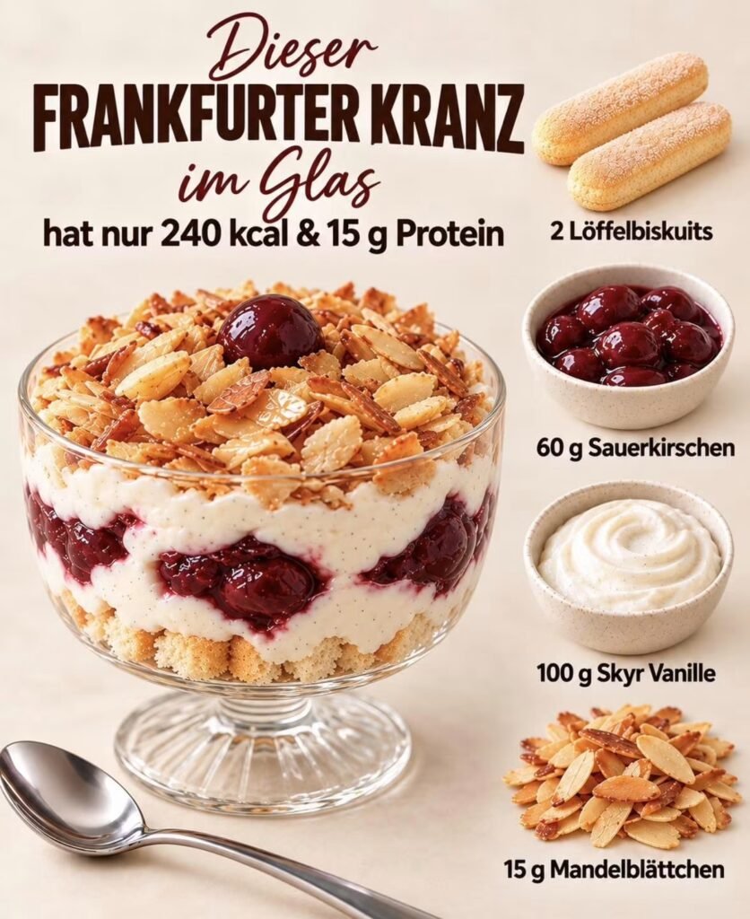 Vanille-Kirsch-Skyr-Dessert mit gerösteten Mandeln – Einfach, cremig und proteinreich