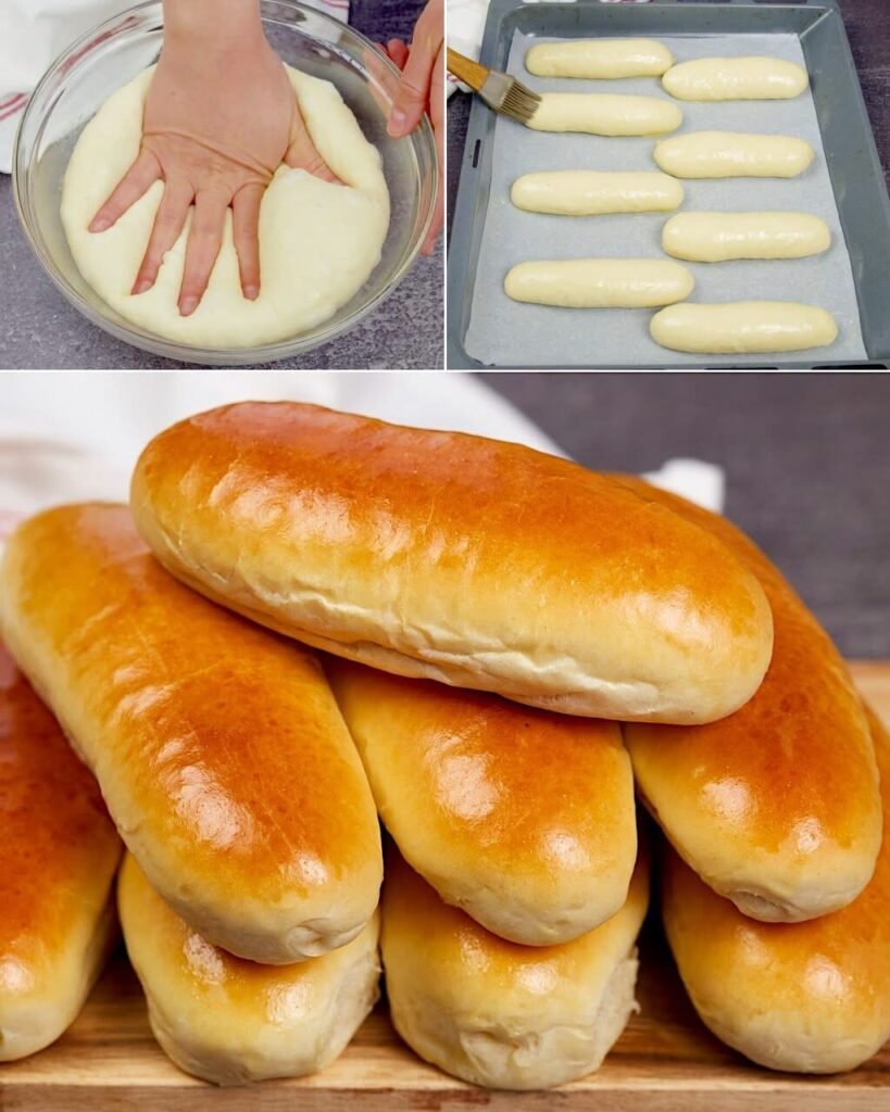 Selbstgemachte Hot-Dog-Brötchen – Extra weich, fluffig und goldbraun