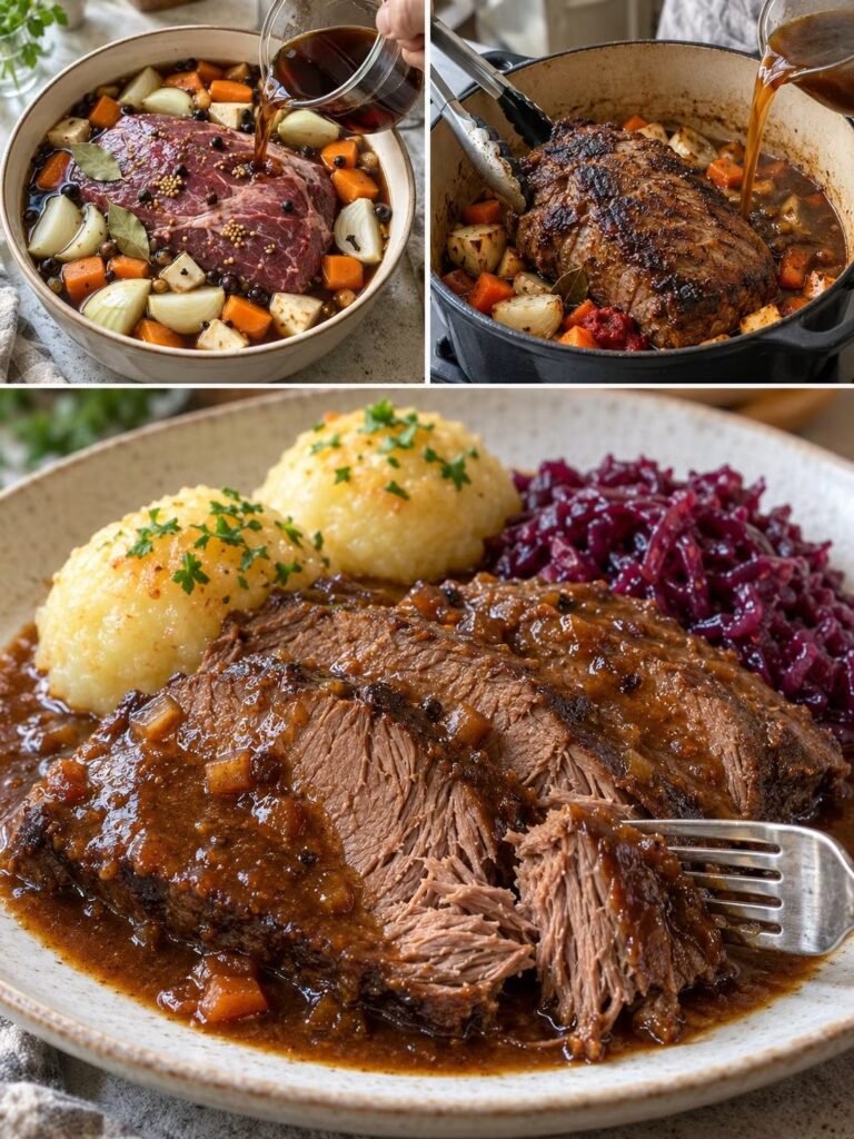 Omas Sauerbraten – butterzart geschmort mit kräftiger süß-saurer Soße
